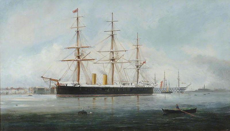 Henry J Morgan HMS 'Hercules' Germany oil painting art